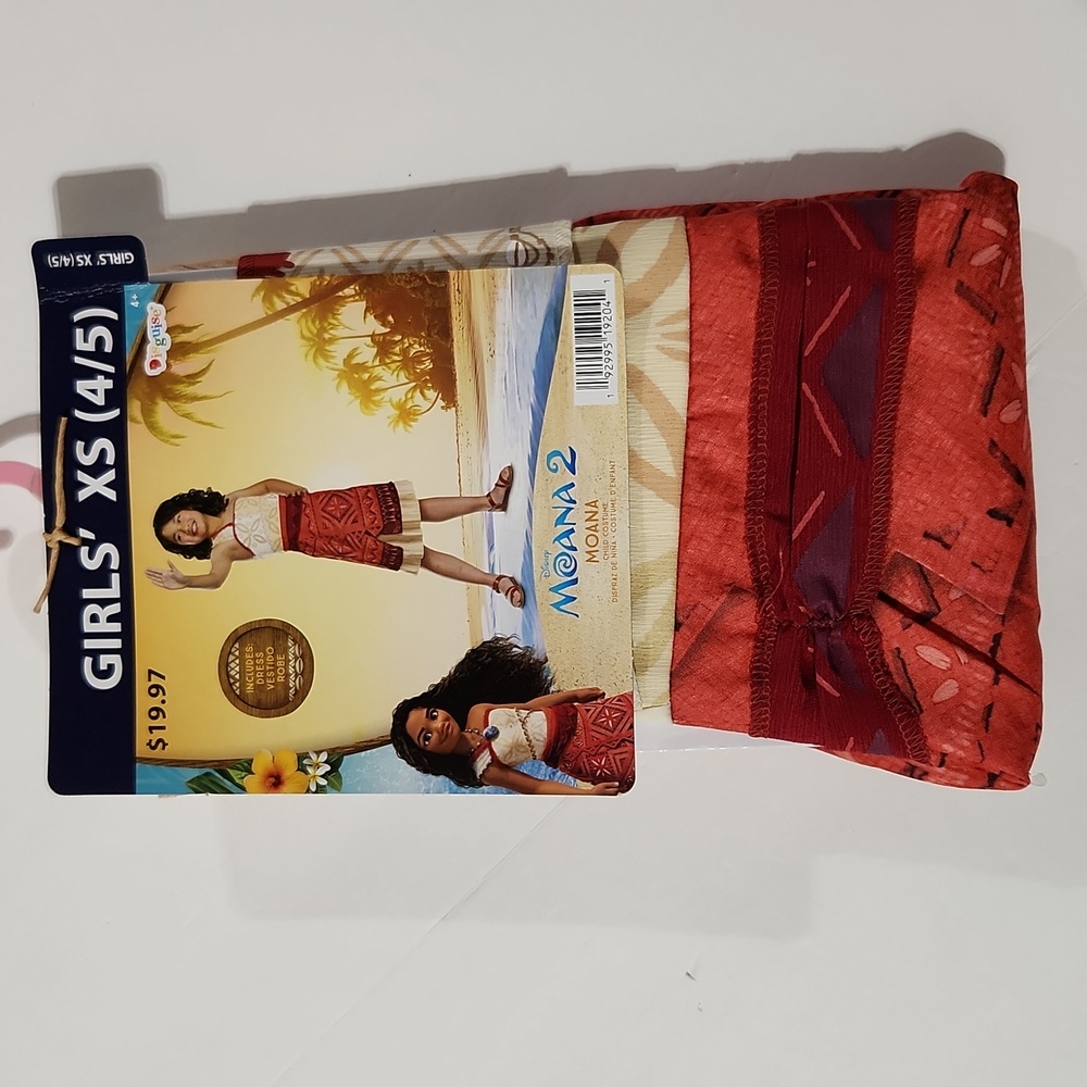 Disney Moana 2 Girls Classic Costume Dress XS(4/5)
